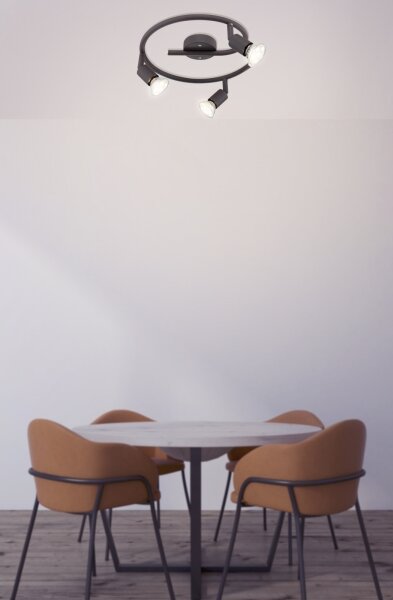 GLOBO 57382-3L - LED Спот OLIWA 3xGU10/3W/230V черен