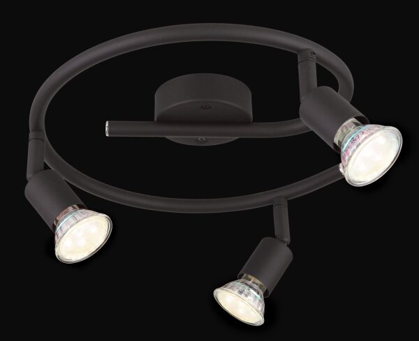GLOBO 57382-3L - LED Спот OLIWA 3xGU10/3W/230V черен