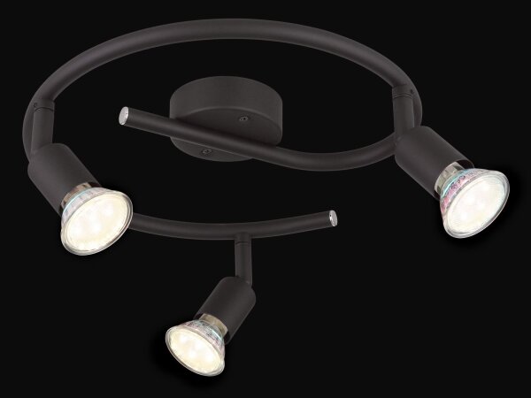 GLOBO 57382-3L - LED Спот OLIWA 3xGU10/3W/230V черен