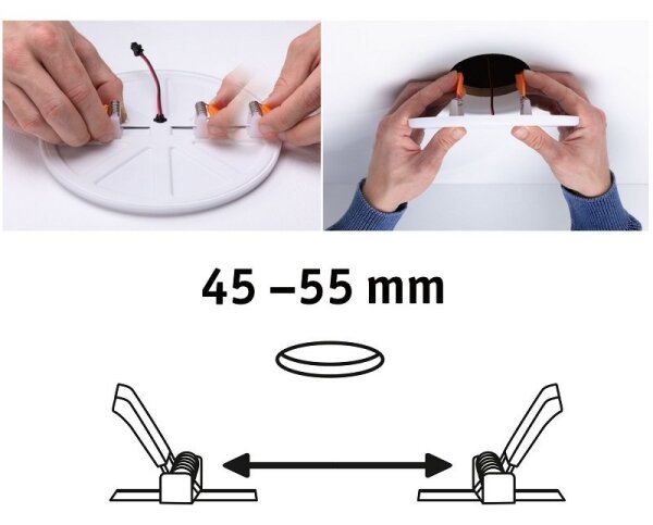 Paulmann 92387 - LED/4,5W IP44 Плафон за вграждане за баня VARIFIT 230V
