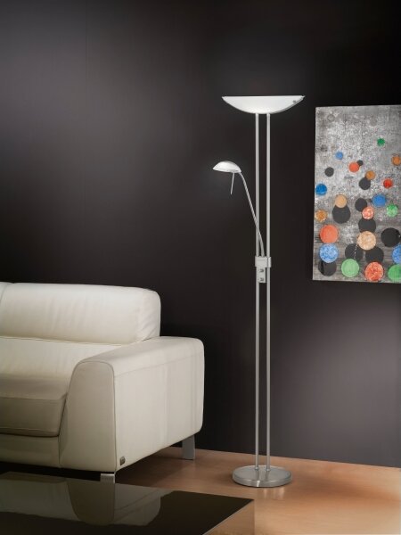 EGLO 85971 - Димируема подова лампа BAYA 1xR7s/230W+1xG9/33W матов хром