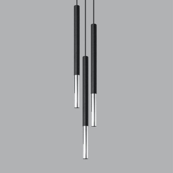 Sollux SL.0887 - Пендел MOSAIC 3xG9/12W/230V черен/хром
