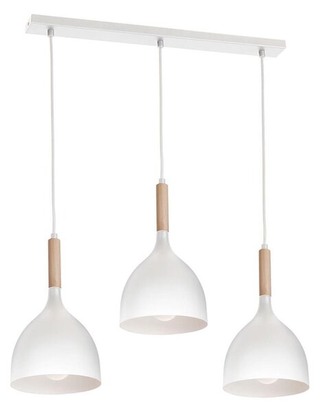 Пендел NOAK WOOD 3xE27/15W/230V бял/бук