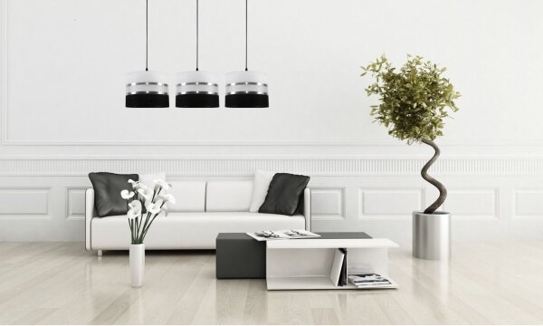 Полилей на верижка CORAL 3xE27/60W/230V чернобяла