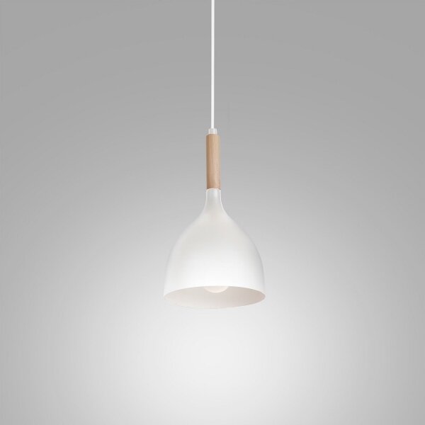 Пендел NOAK WOOD 1xE27/15W/230V бял/бук