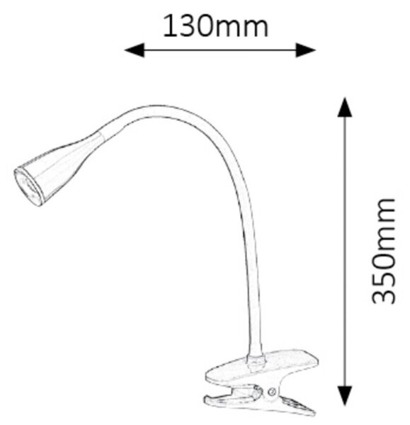 Rabalux 4197 - LED настолна лампа с щипка JEFF LED/4,5W/230V черна