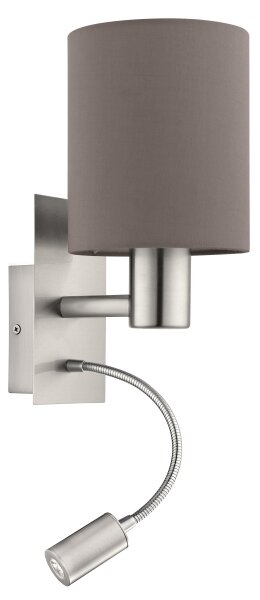 Eglo 96481 - LED гъвкаво осветление PASTERI 1xE27/40W+LED/3,8W сиво