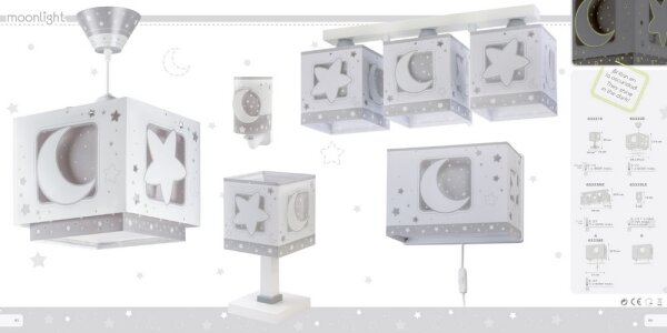 Dalber 63232E - Детски полилей MOON LIGHT 1xE27/60W/230V