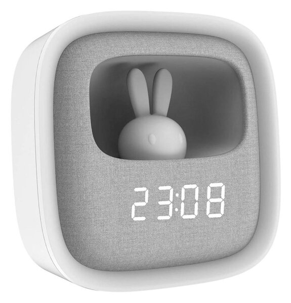 LED нощна лампа с будилник BUNNY LED/1,2W/5V 3000K, регулируема