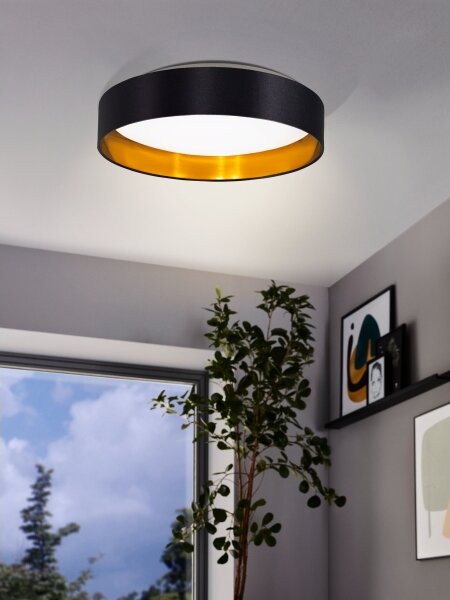 Eglo 55267 - LED таванно осветително тяло MASERLO LED/16W/230V Ø 40,5 см черно/медно