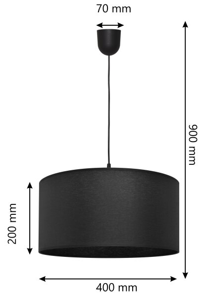 Висящ полилей ALBA 1xE27/15W/230V Ø 40 см черен