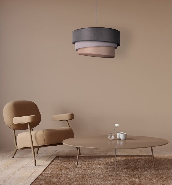 Duolla - Пендел TRIO 1xE27/40W/230V Ø 45 см антрацит/сив/кафяв