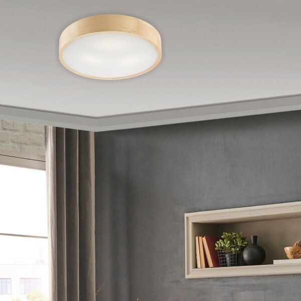 Таванно осветително тяло NATURAL 3xE27/60W/230V, Ø 47,5 см, бор