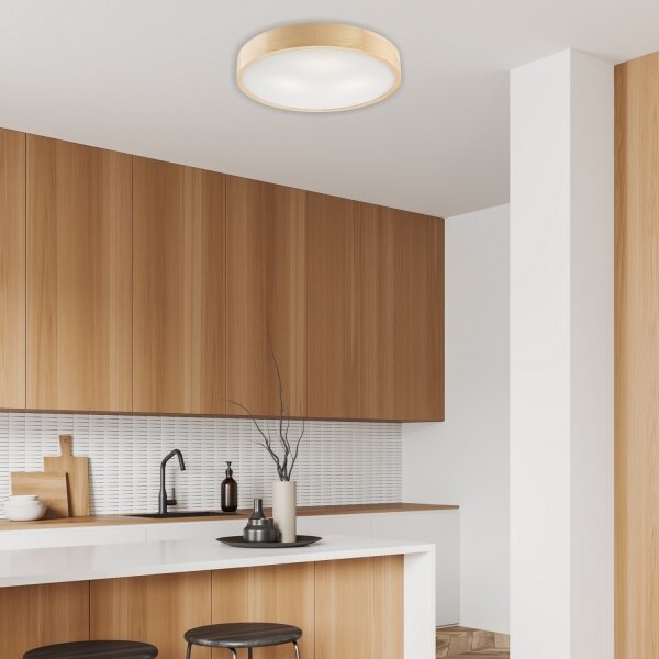 Таванно осветително тяло NATURAL 3xE27/60W/230V, Ø 47,5 см, бор