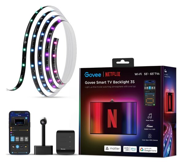 Govee - Backlight 3S Netflix TV 55-65" SMART LED подсветка RGBICW Wi-Fi + д.у