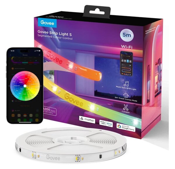 Govee - Wi-Fi RGBICW Smart PRO LED лента 5 м MATTER - изключително издръжлив