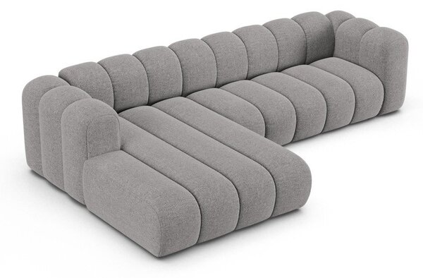Сив шенилов ъглов диван (ляв ъгъл) Lupine – Micadoni