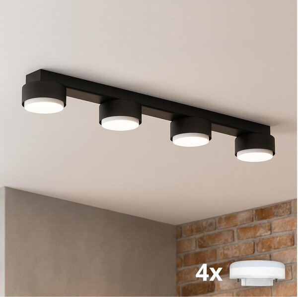 Brilagi - LED RGB димируемо точково осветително тяло MONO 4xGX53/14W/230V Wi-Fi Tuya черно