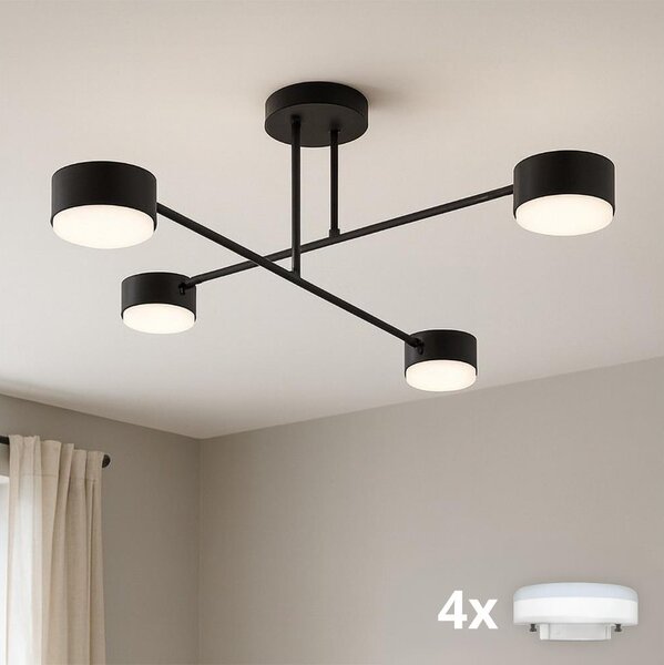 Brilagi - LED RGB димируем повърхностно монтиран полилей MONO 4xGX53/14W/230V Wi-Fi Tuya черен