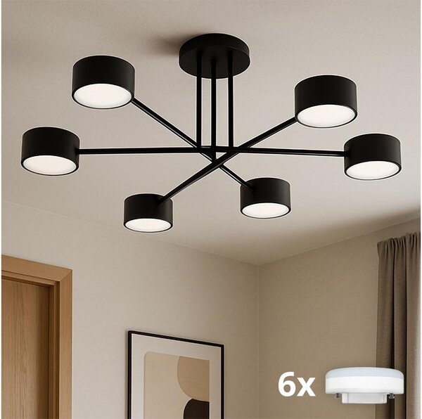 Brilagi - LED RGB, димируем повърхностно монтиран полилей MONO 6xGX53/14W/230V Wi‑Fi Tuya, черен