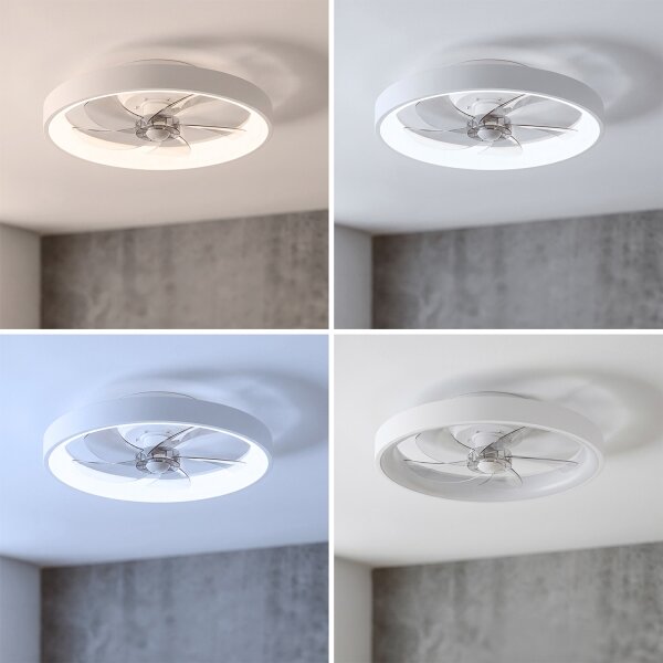 Brilagi - LED димируем таванен вентилатор LED/34W/230V Ø 50 см бял + дистанционно управление