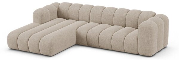 Бежов шенилов ъглов диван (ляв ъгъл) Lupine – Micadoni