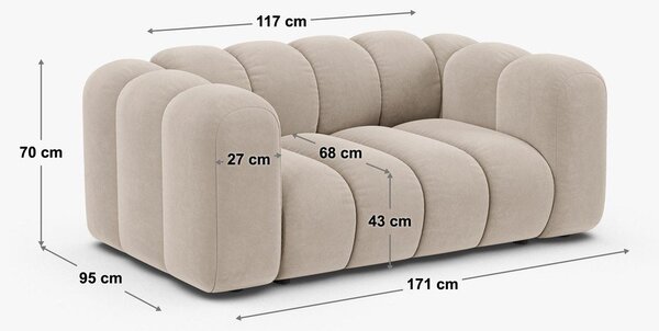 Шенилов диван в тухлен цвят 170 cm Lupine – Micadoni