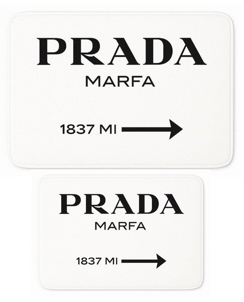 Бели кадифени килими за баня в комплект 2 бр. 60x100 cm Prada – Mila Home