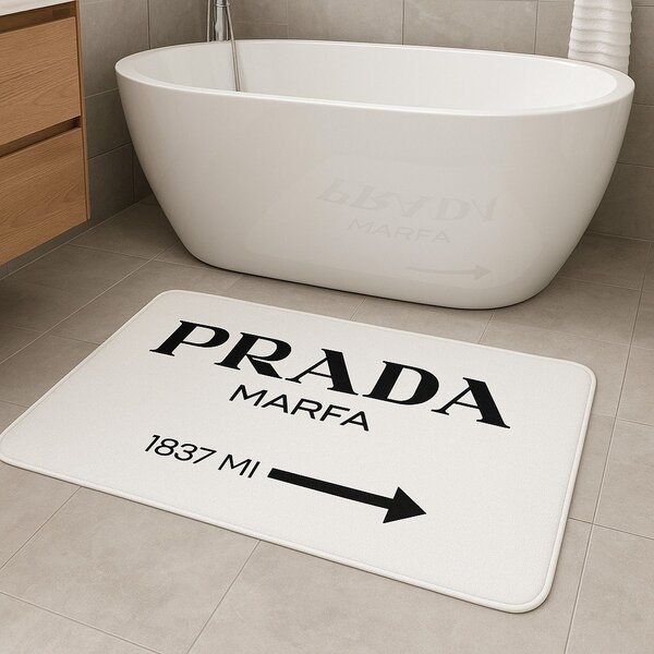 Бели кадифени килими за баня в комплект 2 бр. 60x100 cm Prada – Mila Home