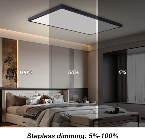 Brilagi-LED Димируемо осветително тяло за баня FRAME SMART LED/96W/230V IP44 черно + дистанционно управление
