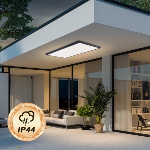 Brilagi-LED Димируемо осветително тяло за баня FRAME SMART LED/96W/230V IP44 черно + дистанционно управление