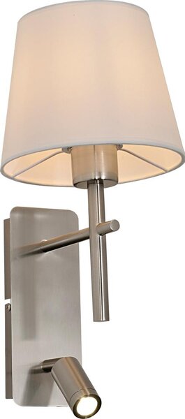 Zuma Line W4106-2SN+WH-LED стенна лампа LUNA 1xE27/40W/230V + LED/2,5W хром/бяла