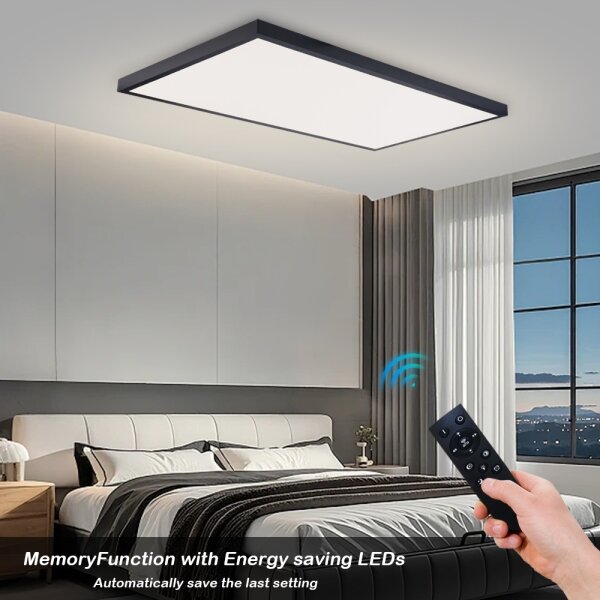 Brilagi-LED Димируемо осветително тяло за баня FRAME SMART LED/96W/230V IP44 черно + дистанционно управление