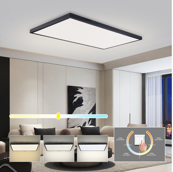 Brilagi -LED плафон за баня FRAME LED/96W/230V 120x60 cm IP44 черен