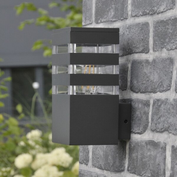 LED RGBW димируема външна стенна лампа TEKSAS 1xE27/9W/230V IP44 антрацит