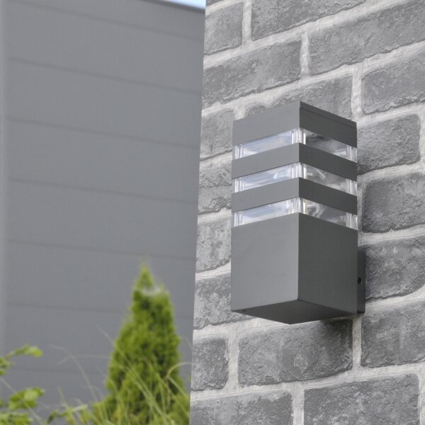 LED RGBW димируема външна стенна лампа TEKSAS 1xE27/9W/230V IP44 антрацит