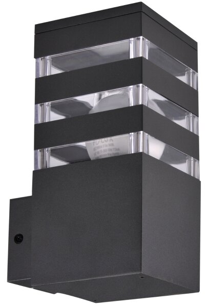 LED RGBW димируема външна стенна лампа TEKSAS 1xE27/9W/230V IP44 антрацит