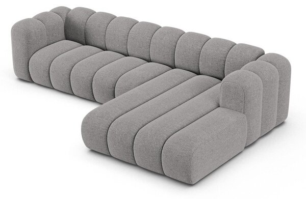 Сив шенилов ъглов диван (десен ъгъл) Lupine – Micadoni