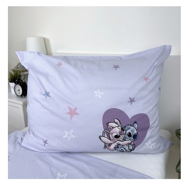 Единично детско памучно спално бельо 140x200 cm Lilo and Stitch "Heart" – Jerry Fabrics
