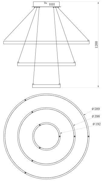 ONLI - LED полилей на кабел NOELIA LED/40W/230V златист