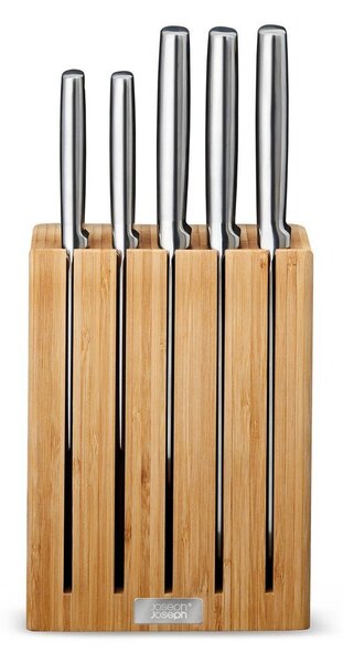 Комплект ножове с поставка 5 бр. от неръждаема стомана Elevate Bamboo – Joseph Joseph