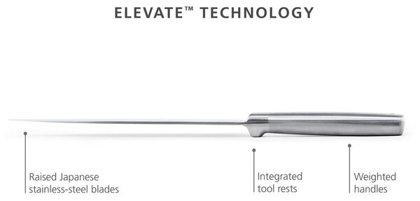 Комплект ножове с поставка 5 бр. от неръждаема стомана Elevate Bamboo – Joseph Joseph