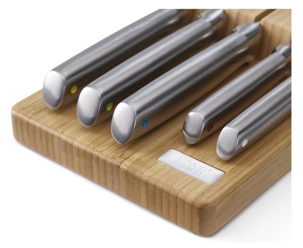Комплект ножове с поставка 5 бр. от неръждаема стомана Elevate Bamboo – Joseph Joseph