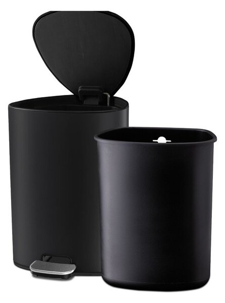 Матово черно стоманено кошче за боклук с педал 5 l EasyStore Luxe – Joseph Joseph