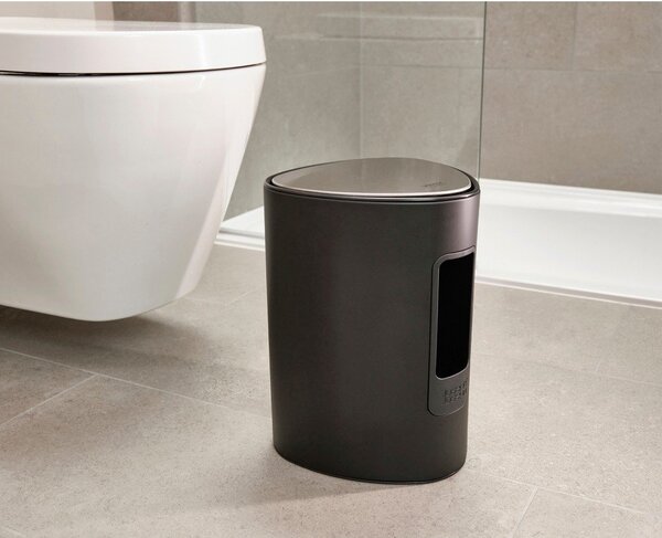 Матово черно стоманено кошче за боклук с педал 5 l EasyStore Luxe – Joseph Joseph