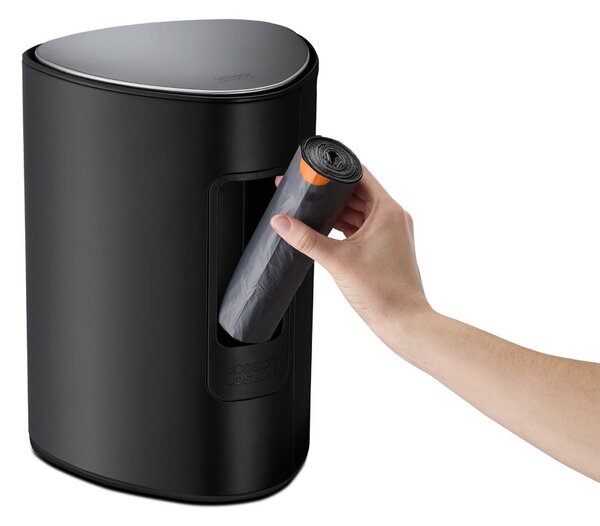 Матово черно стоманено кошче за боклук с педал 5 l EasyStore Luxe – Joseph Joseph