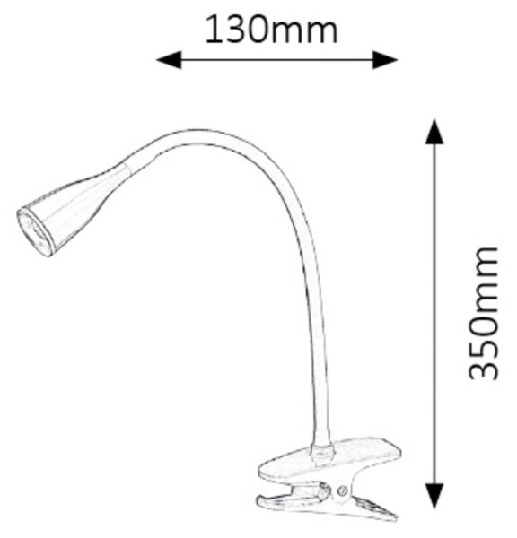 Rabalux 4196 - настолна LED лампа с щипка JEFF LED/4,5W/230V бяла