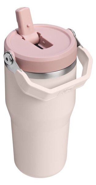 Светлорозов термос от неръждаема стомана 600 ml IceFlow™ Flip Straw 2.0 Tumbler Rose Quartz – Stanley