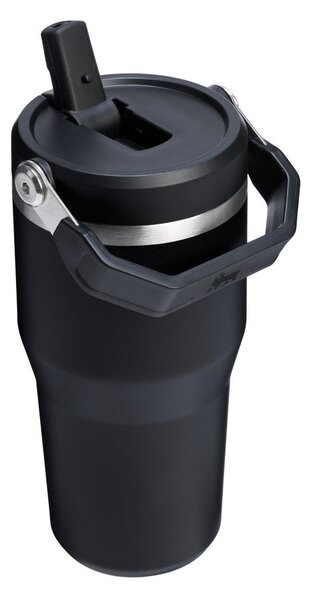 Черен термос от неръждаема стомана 600 ml IceFlow™ Flip Straw 2.0 Tumbler Black – Stanley