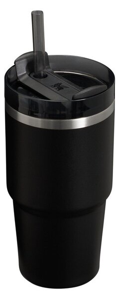 Черен термос със сламка от неръждаема стомана 600 ml Quencher H2.0 FlowState Tumbler Black – Stanley